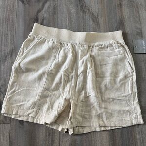 Beige Casual Linen Shorts